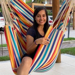 Hngekjestol i 100% ny bomuld med stribet design