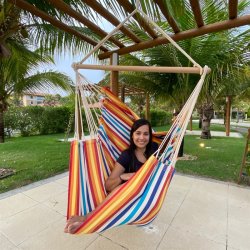 Hngekjestol i 100% ny bomuld med stribet design