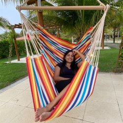 Hngekjestol i 100% ny bomuld med stribet design