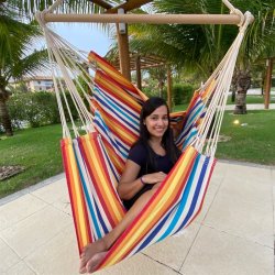 Hngekjestol i 100% ny bomuld med stribet design