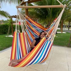 Hngekjestol i 100% ny bomuld med stribet design