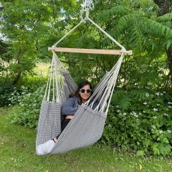 Veracruz Hngekjestolmed Pepita tern i bomulds stof