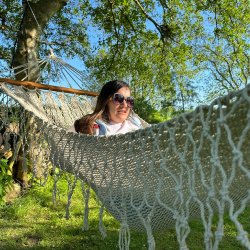 Indisk Hawaii Hngekje med pyntekant i kraftige Snorre