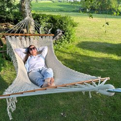 Indisk Hawaii Hngekje med pyntekant i kraftige Snorre