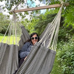 Veracruz Hngekjestolmed Pepita tern i bomulds stof