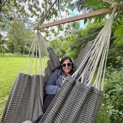 Veracruz Hngekjestolmed Pepita tern i bomulds stof