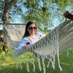 Indisk Hawaii Hngekje med pyntekant i kraftige Snorre