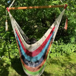 Net hngekje stol i stribet look fra Nicaragua