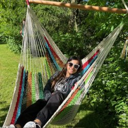 Net hngekje stol i stribet look fra Nicaragua