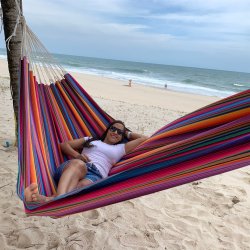 Indigo Formosa Hngekje i strk bomulds Textil