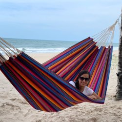 Indigo Formosa Hngekje i strk bomulds Textil