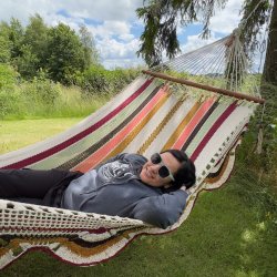 DecoPark DeLuxe Hngekje fra Nicaragua med pyntekanter og trstokke