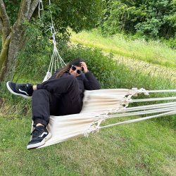 Meget lille Naturhvid Bambino h�ngek�je i bomuld