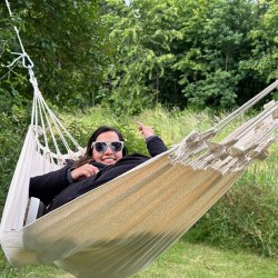 Meget lille Naturhvid Bambino h�ngek�je i bomuld