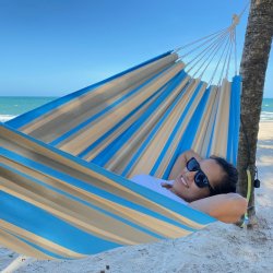 Outdoor Hngekje i pastel farver.