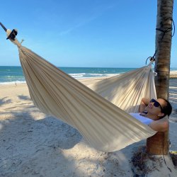 Outdoor altan hngekje i ensfarvet beige - Kids Mundo Pro