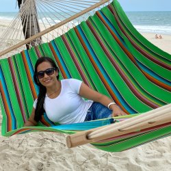 Mexico Grn Hngekje med 160 cm Trstokke i det smukkeste farvemix