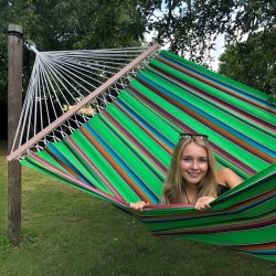 Mexico Gr�nt Look. Farverig og h�ngek�je i bomuld med tv�rpinde.