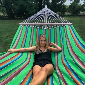 Mexico Gr�nt Look. Farverig og h�ngek�je i bomuld med tv�rpinde.