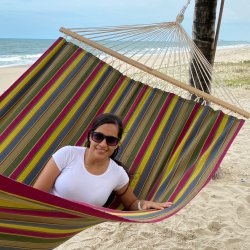 Forest Green Hngekje med tvrpinde i 100% ny bomuldsstof