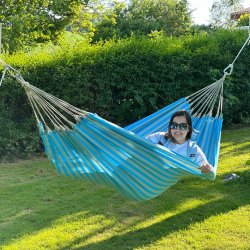 PRO Hngekje i turkis og sandgrnne striber