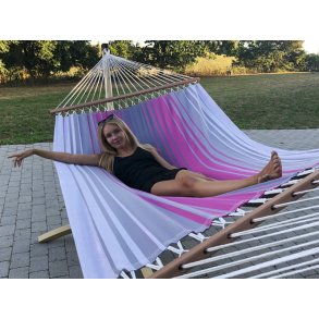 PRO Outdoor Hngekje med tvrpinde - hurtig trrende bldt kunstfiber