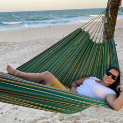 Farverig hngekje der er vejrbestandig.