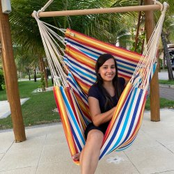 Hngekjestol i 100% ny bomuld med stribet design