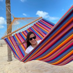 Outdoor Indigo Hngekje i Ny version med 120 cm trstokke