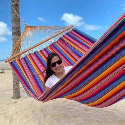 Outdoor Indigo Hngekje i Ny version med 120 cm trstokke