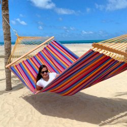 Outdoor Indigo Hngekje i Ny version med 120 cm trstokke