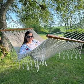 Indisk Hawaii Hngekje med pyntekant i kraftige Snorre