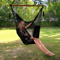 Sort Net hngekjestol. Smidigt bomulds net. Ultimativ siddeoplevelse