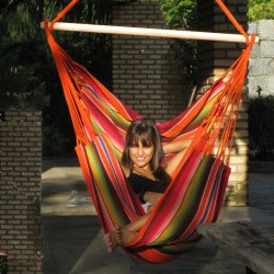 Chic Hngekjestol i farverigt stof - Outdoor Pro - Mexico Orange