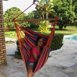 Indigo udelivs h�ngek�jestol i Outdoor PRO textil.