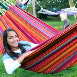 Hj Kvalitets Stofhngekje i Guatemalamix stof - God til leg