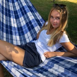 Mucuripe Ternet H�ngek�je med bl� og hvid