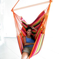 Chic Hngekjestol i farverigt stof - Outdoor Pro - Mexico Orange