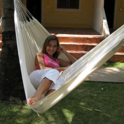 Naturhvid stofh�ngek�je Quality Single h�ngek�je