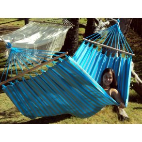 Turkis og GrGrn outdoor PRO hngekje med 80 cm trstokke 