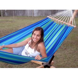 Gr&oslash;n turkis bl&aring; Outdoor H&aelig;ngek&oslash;je med 80 cm tr&aelig;stokke i h&oslash;j kvalitet