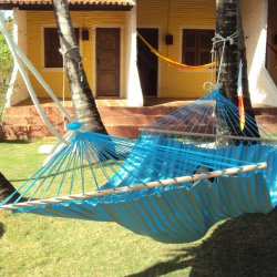 Udeliv og Hngekje i turkis og grnne striber. Materiale OUTDOOR PRO TTQ