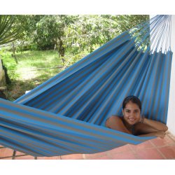 Stribet PRO hngekje i turkis og grgrn