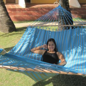 Udeliv og Hngekje i turkis og grnne striber. Materiale OUTDOOR PRO TTQ