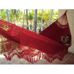 R&oslash;d dobbelt h&aelig;ngek&oslash;je med borter