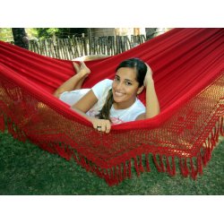 R&oslash;d dobbelt h&aelig;ngek&oslash;je med borter