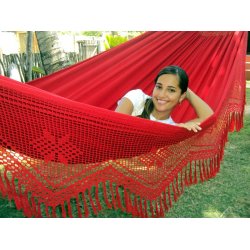 R&oslash;d dobbelt h&aelig;ngek&oslash;je med borter