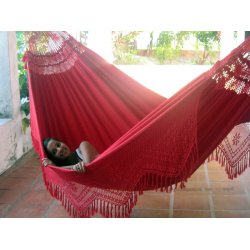 R&oslash;d dobbelt h&aelig;ngek&oslash;je med borter