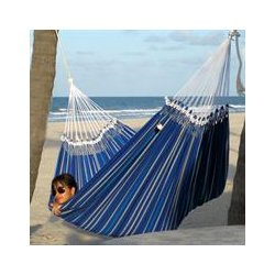 Dobbelt hngekje i smukke bl nuancer med hndflettet detaljer