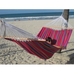 Hj kvalitets Hngekje i farverigt stof med 1,18 meter trstok